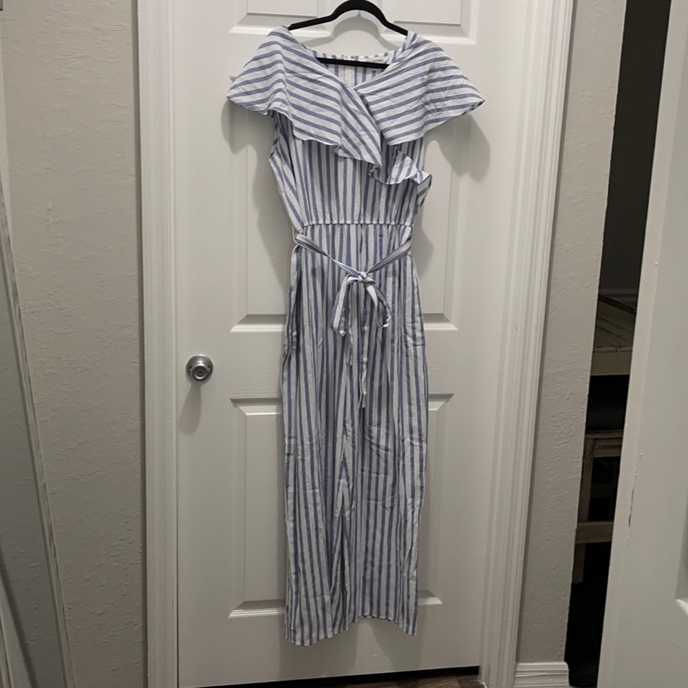 Blue striped jumpsuit